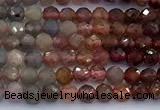 CRZ1203 15 inches 4mm faceted round ruby sapphire beads