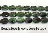 CRZ796 15.5 inches 18*25mm twisted oval ruby zoisite gemstone beads