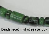 CRZ83 2*4mm – 6*10mm rondelle & 4*6mm – 10*11mm tube ruby zoisite beads