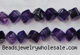 CSA10 15.5 inches 7*7mm cube synthetic amethyst beads wholesale