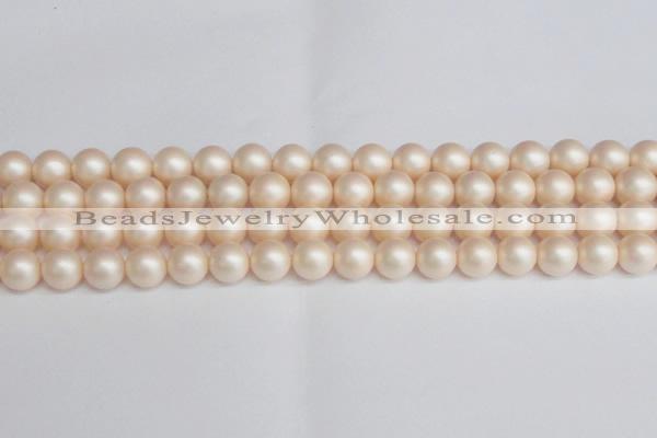 CSB1364 15.5 inches 12mm matte round shell pearl beads wholesale