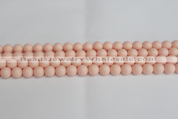 CSB1368 15.5 inches 10mm matte round shell pearl beads wholesale