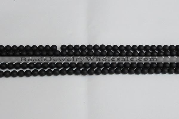 CSB1455 15.5 inches 4mm matte round shell pearl beads wholesale