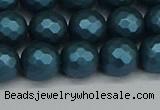 CSB1982 15.5 inches 8mm faceted round matte shell pearl beads