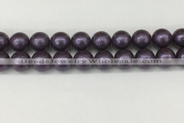 CSB2276 15.5 inches 16mm round wrinkled shell pearl beads wholesale