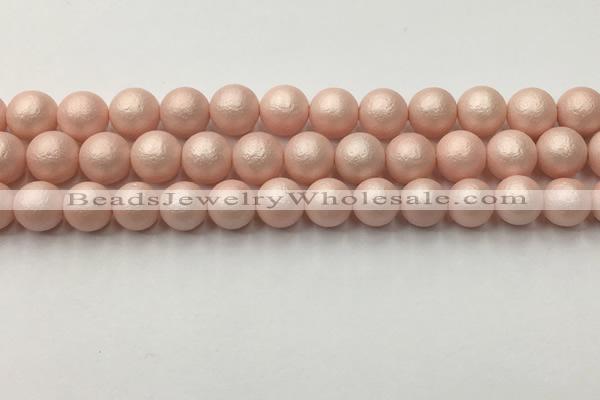 CSB2413 15.5 inches 10mm round matte wrinkled shell pearl beads