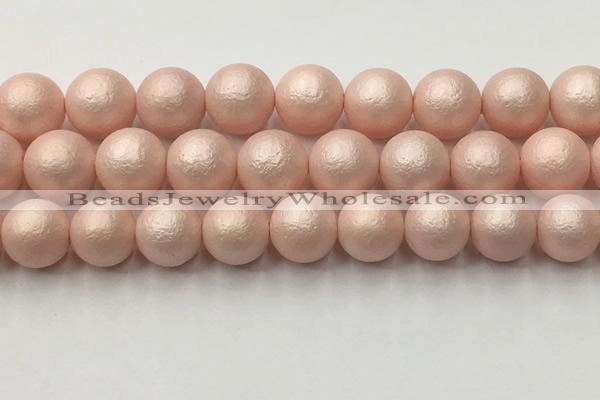 CSB2416 15.5 inches 16mm round matte wrinkled shell pearl beads
