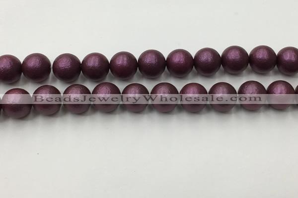 CSB2464 15.5 inches 12mm round matte wrinkled shell pearl beads