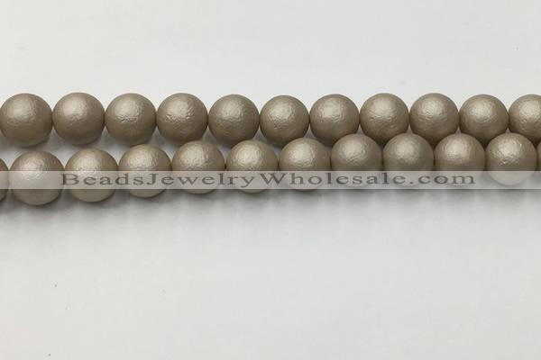 CSB2505 15.5 inches 14mm round matte wrinkled shell pearl beads