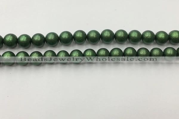CSB2542 15.5 inches 8mm round matte wrinkled shell pearl beads