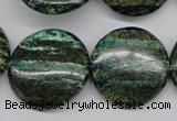 CSG21 15.5 inches 30mm flat round long spar gemstone beads wholesale