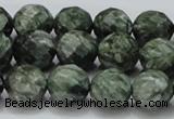 CSH09 15.5 inches 14mm faceted round natural seraphinite beads