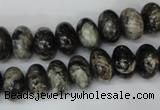 CSI08 15.5 inches 8*12mm rondelle silver scale stone beads wholesale