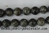 CSI12 15.5 inches 8mm round silver scale stone beads wholesale