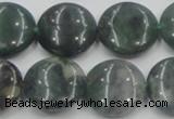 CSJ202 15.5 inches 20mm flat round serpentine jade gemstone beads