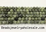 CSJ508 15.5 inches 8mm round green silver line jasper beads wholesale