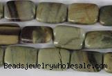 CSL120 15.5 inches 13*18mm rectangle silver leaf jasper beads wholesale
