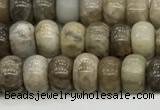 CSL126 15.5 inches 4*6mm rondelle sliver leaf jasper beads