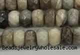 CSL130 15.5 inches 2.5*4.8mm faceted rondelle sliver leaf jasper beads