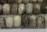 CSL131 15.5 inches 4*6mm faceted rondelle sliver leaf jasper beads