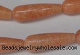CSM15 15.5 inches 10*30mm teardrop salmon stone beads wholesale