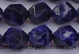 CSO554 15.5 inches 12mm faceted nuggets sodalite gemstone beads