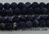 CSO810 15.5 inches 4mm round matte sodalite gemstone beads