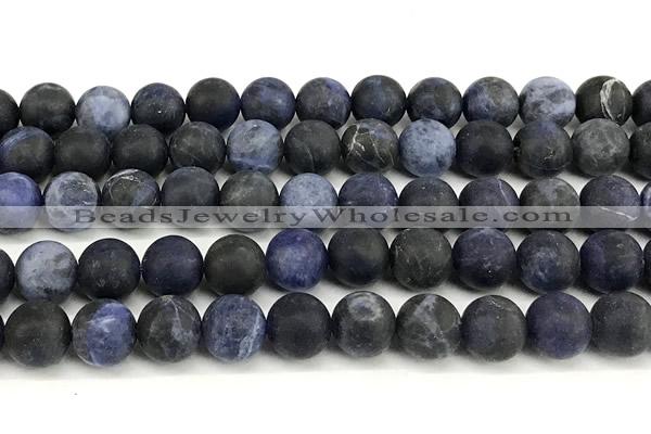 CSO928 15 inches 10mm round matte sodalite beads