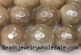 CSS812 15 inches 10mm faceted round AB-color sunstone beads