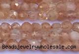 CSS836 15 inches 3mm faceted round golden sunstone beads