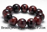 CTB11 9 inches 18mm round red tiger eye stretch bracelet