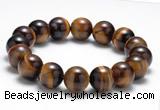 CTB12 8 inches 12mm round yellow tiger eye stretch bracelet