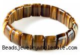 CTB16 10*14mm rectangle yellow tiger eye stretch bracelet