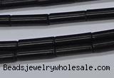 CTB318 15.5 inches 4*13mm tube black stone beads wholesale