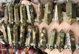 CTD2246 Top drilled 10*22mm - 12*45mm faceted nuggets rhyolite beads