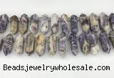 CTD2395 Top drilled 13*30mm - 14*42mm sticks charoite beads CTD2395 Top drilled 13*30mm - 14*42mm sticks charoite beads