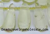 CTD3636 Top drilled 10*20mm - 15*45mm freeform lemon quartz beads