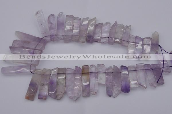 CTD366 Top drilled 10*25mm - 10*45mm wand amethyst beads