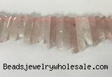 CTD3721 Top drilled 8*20mm - 10*50mm sticks rose quartz beads