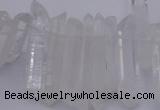 CTD375 Top drilled 6*25mm - 8*35mm sticks white crystal beads