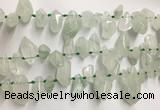 CTD3753 Top drilled 6*12mm - 13*18mm nuggets green quartz beads