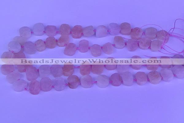 CTD3891 Top drilled 12*16mm - 13*17mm freeform morganite beads