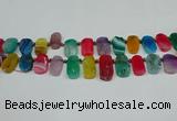 CTD4009 Top drilled 14*22mm - 22*42mm freeform agate gemstone beads