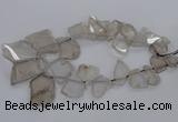 CTD790 Top drilled 20*25mm - 35*45mm freeform smoky quartz beads