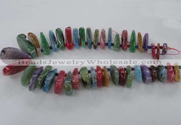CTD793 Top drilled 15*25mm - 25*40mm freeform agate gemstone beads