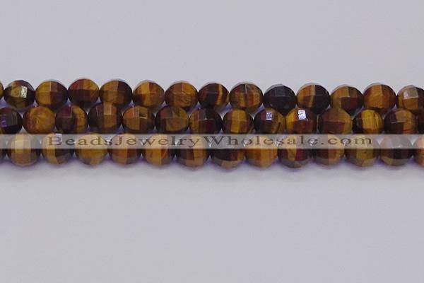 CTE1993 15.5 inches 10mm faceted round yellow tiger eye beads