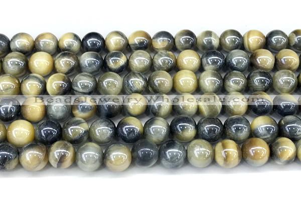 CTE2373 15 inches 8mm round AB-color golden & blue tiger eye beads