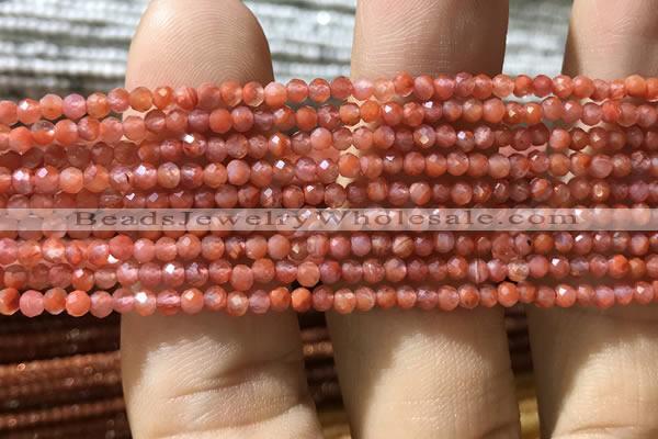 CTG1005 15.5 inches 2mm faceted round tiny south red agate beads