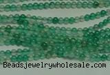 CTG122 15.5 inches 2mm round tiny green agate beads wholesale