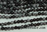 CTG136 15.5 inches 3mm round tiny snowflake obsidian beads wholesale
